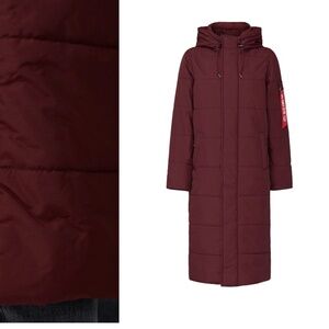 ALPHA INDUSTRIES WOMEN'S SIERRA PRIMALOFT PARKA MAROON. PUFFER JACKET. LIKE NEW